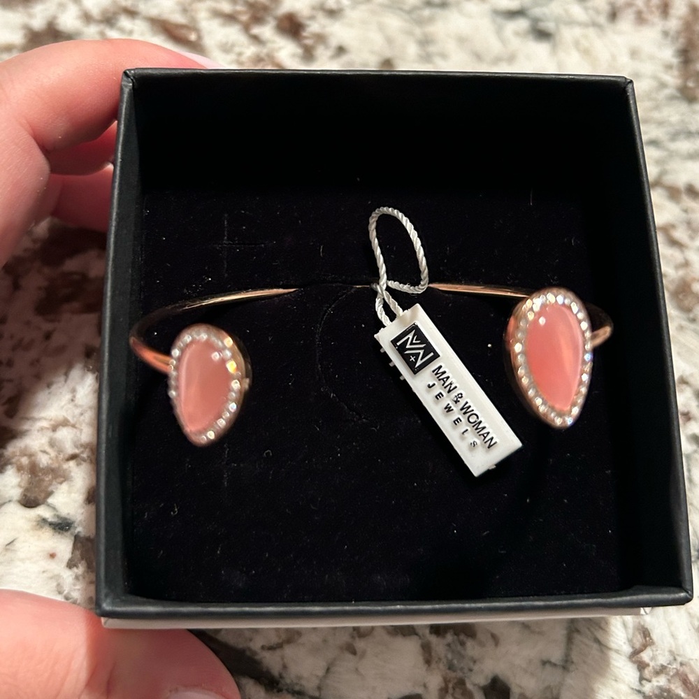 Rose Gold Pink Stone Bracelet